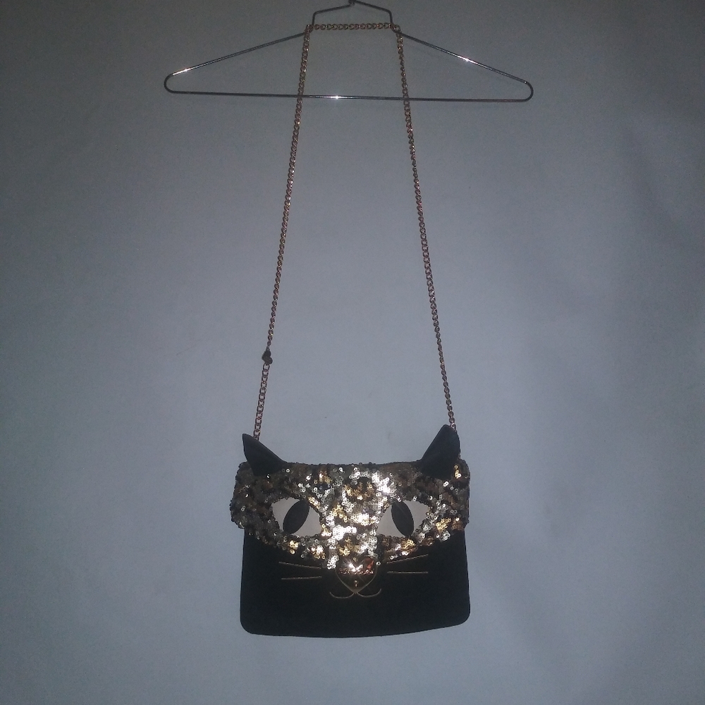 B.J. "leo"pard  sequin & leathwr shoulder/clutch